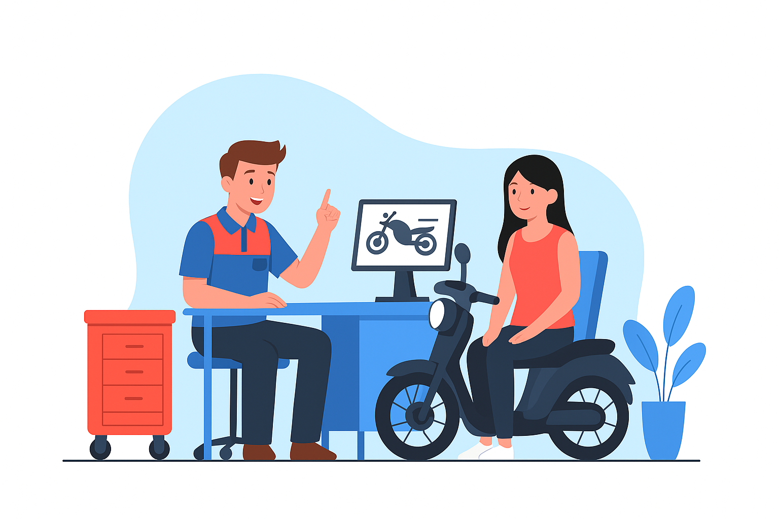 Mekanik memperbaiki motor